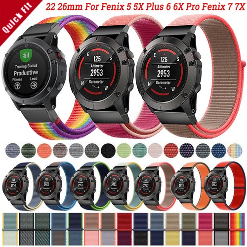 Quick Fit Sport Nylon Watch Band Strap For Garmin Fenix 7/7X 6/6X Pro 5/5X  Plus | eBay