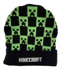 Minecraft Green Black Pixel Minecraft Gamer Beanie Stocking Cap One Size 2023