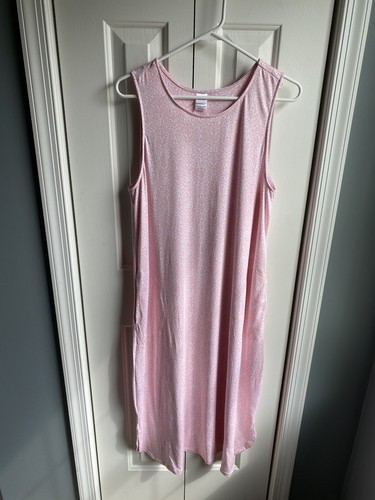 Mia & Tess Damen ärmelloses Maxikleid mit Taschen rosa und weiß Gr. M Neu mit Etikett