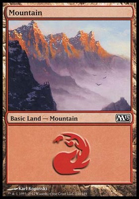 1x FOIL Mountain #244 M13 MtG Magic Land Common 1 x1 Card Cards MP