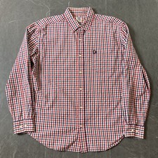 Wrangler Blue Bell Checked Long Sleeved Shirt Large White Red Blue Gingham Check