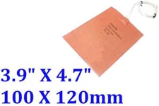 3.9" X 4.7" 100 X 120mm 12V 10W w/ 50C T-stat NO 3M BeeHive Warmer CE Heater Pad