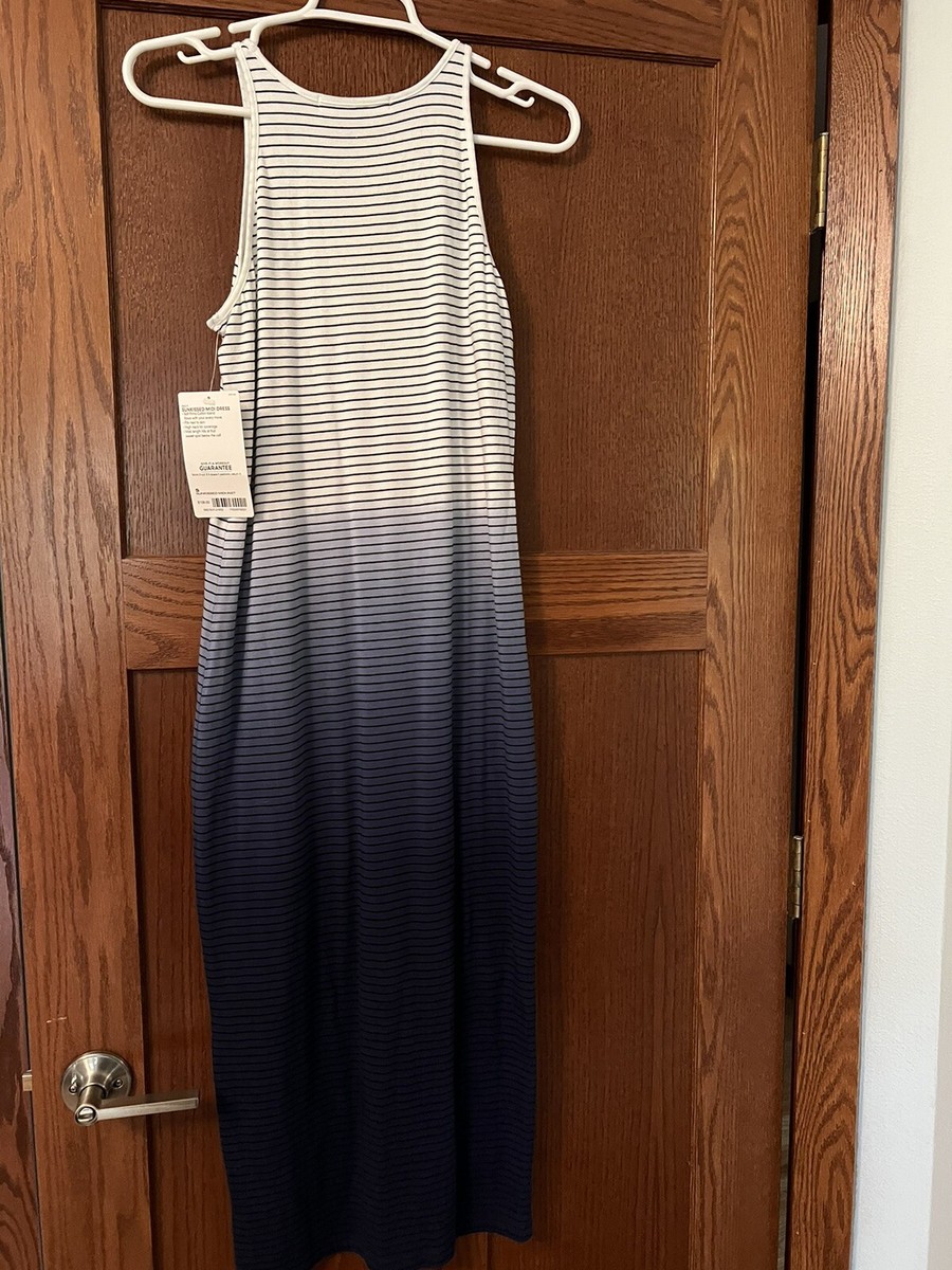 athleta sunkissed midi dress Athleta Dresses | Slimming Athleta Dress | Color: Blue/White | Size: S