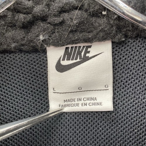 Nike Sherpa Jacket Womens Large Boxy Double Swoosh Oversized Sportswear Academia - Picture 3 of 11