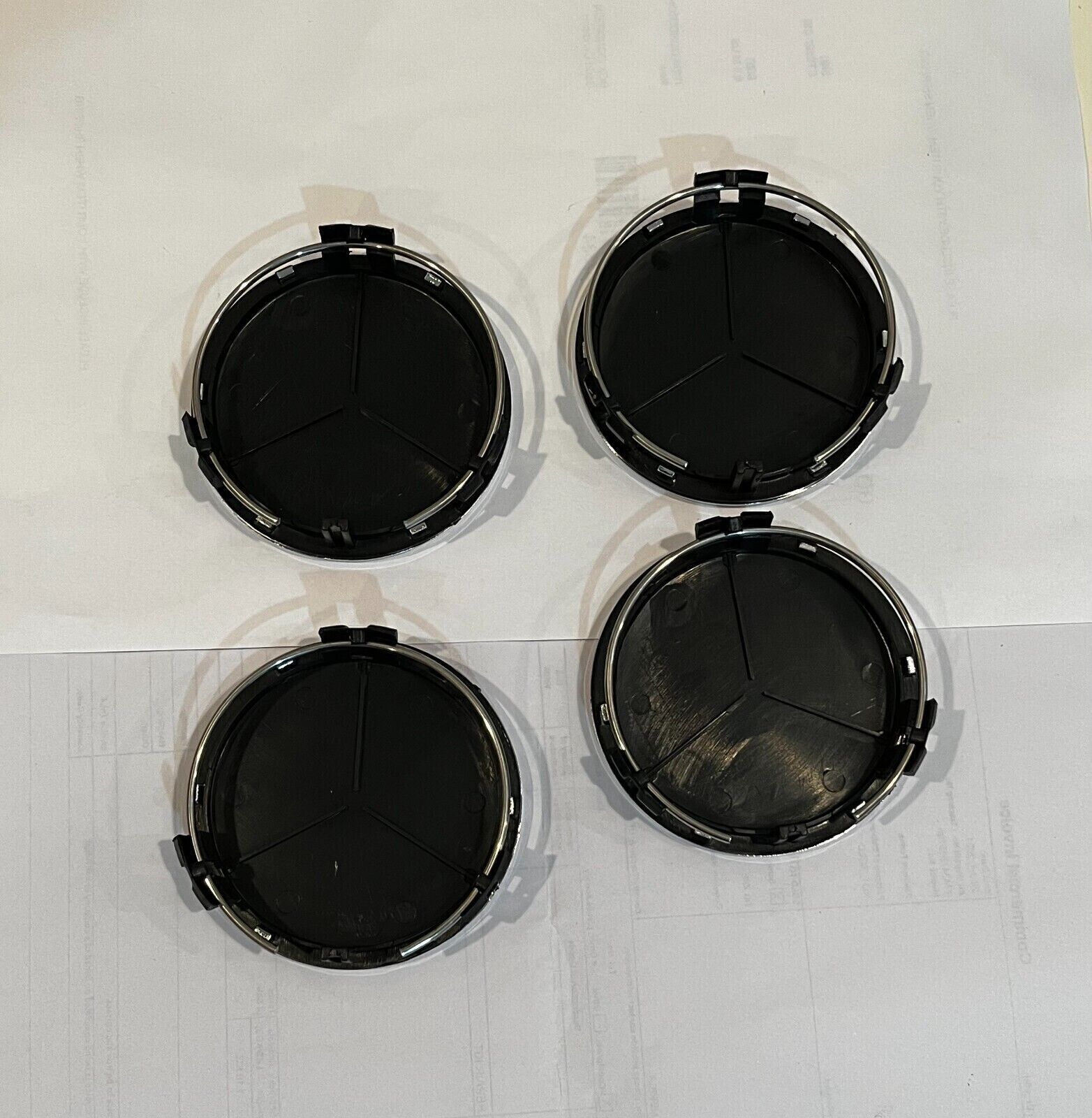 MERCEDES-BENZ WHEEL CENTER CAPS 75MM AMG WREATH SET OF 4 | eBay