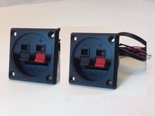 1 PAIR - SPEAKER BOX TERMINAL CUPS WITH 2 WIRE LEADS  CROSSOVERS  Z4960-PR