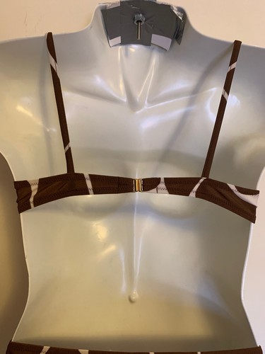 NWT Valentino Sand Women’s Bikini 2 -Pcs.Set Brown/White Color Size 48. - Picture 4 of 10