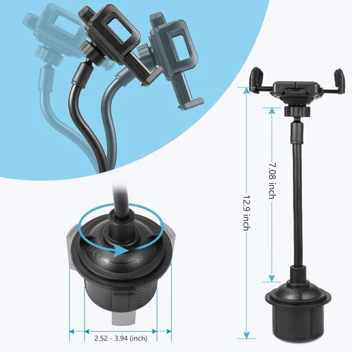 Car Mount Adjustable Gooseneck Cup Holder Stand Cradle Universal Cell Phone US - Picture 6 of 13