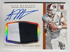 2015 National Treasures SEAN MANNION Rookie 2 Color Patch Auto GOLD /10 BEAVERS!