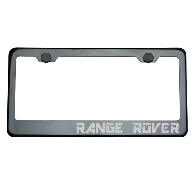 Titanium Gun Metal License Plate Frame RANGE ROVER Laser Etched Metal Screw Cap