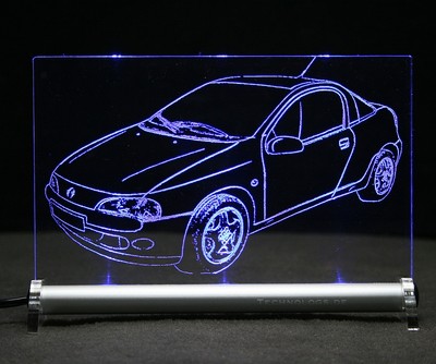 Opel Tigra  als AutoGravur auf LED Leuchtschild
