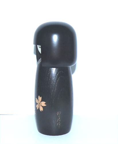 USABURO JAPANESE WOODY CRAFT KOKESHI WOODEN DOLL BROWN 7" ETCHED NEW IN BOX - Picture 5 of 9