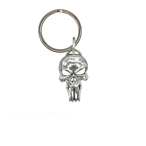 3D Skull The Punisher Keychain, G126KC, 1 1/4 inch, Metal, Death, Pewter, Gift - 第 1/6 張圖片