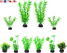 10Pcs Artificial Fish Tank Plants Fake Plastic Water Green Plants Aquarium Decor