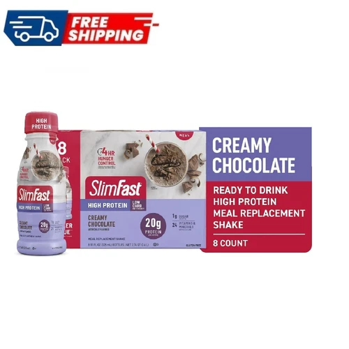 SlimFast High Protein Shake Meal Replacement Shake, Creamy Chocolate, 11 Fl Oz