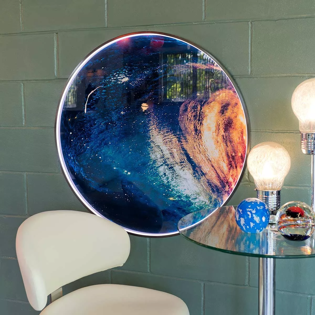 Led glass wall art deals