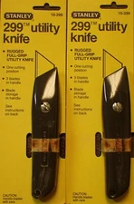 2-Pack 10-299 Stanley Utility Knife-Box Cutter w/3-Blades, Made in USA (SH-32)