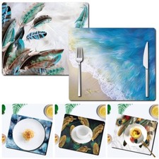 Placemats Coasters, PU Leather Table Mats Waterproof Washable Dining Place Mats