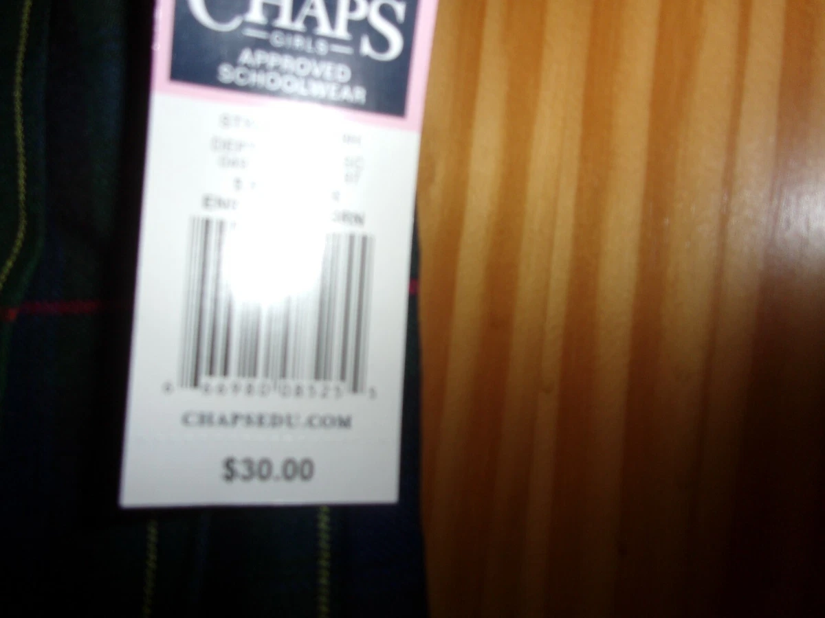 CHAPS - GIRLS - SKIRT - HUNTER GREEN PLAID - SIZE 5 - RETAILS 30.00(RD-23-180)