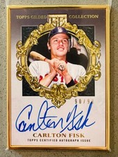 2022 Topps Gilded Collection HAFA-CF Carlton Fisk /90 Gold Framed Hall Fame Auto