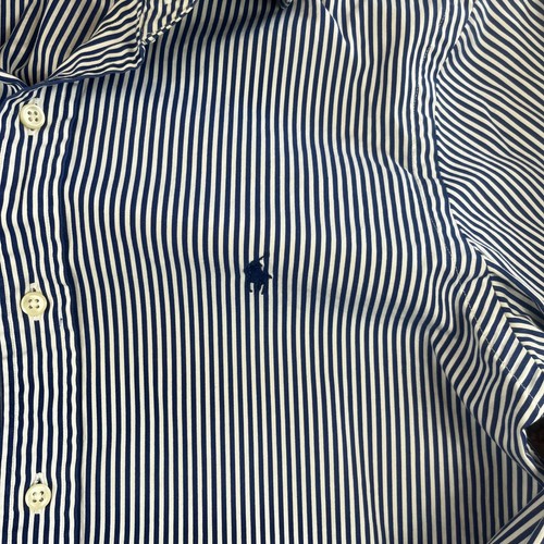 Polo Ralph Lauren Shirt Mens 14.5 XS Blue Striped Formal Regular Long Sleeve - Picture 3 of 10
