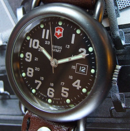 SWISS ARMY~Lady CAVALRY Watch~GunMetal PVD Treatment~Military Grade~OEM Strap~EX - Picture 2 of 11