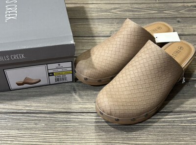 Falls Creek Women s Willa Blush Woven Heel Clog Shoe Size 9 Y2K