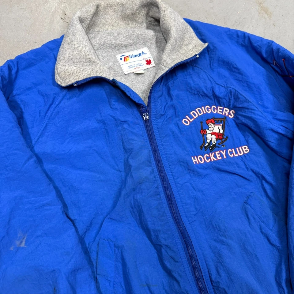 Vintage 1980s Old Diggers Hockey Club Embroidered Zip Up Jacket Large - Image 2 of 4