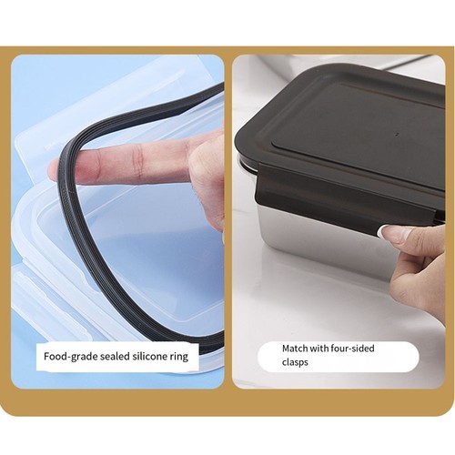 Stainless Steel Food Storage Containers Leak Proof Lid Glass Meal Prep Lunch Box - Picture 9 of 22