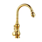 Polished Gold Brass Single Handle Kitchen Sink Faucet Swivel Spout Mixer Tap