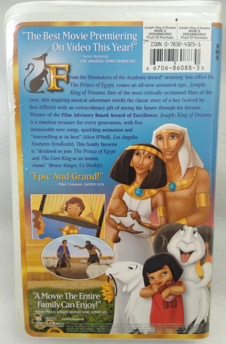 VHS Joseph: King of Dreams (VHS, 2000, DreamWorks) | eBay