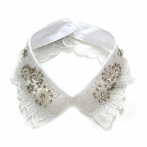 Women Detachable Fake Collar False Lapel Half Tee Casual Dickey Choker Bib Top ṯ - Foto 34 di 37