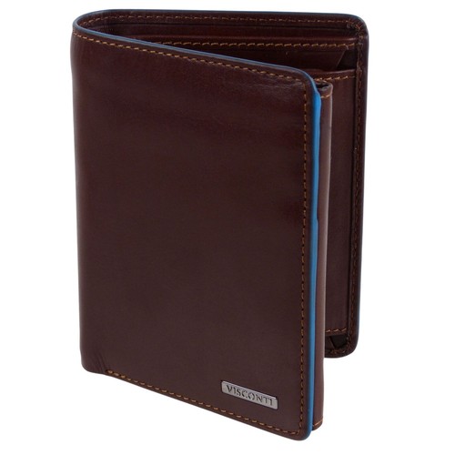 Mens Quality Italian Leather Stylish RFID Protected Bi Fold Wallet by Viscont... - Picture 3 of 11