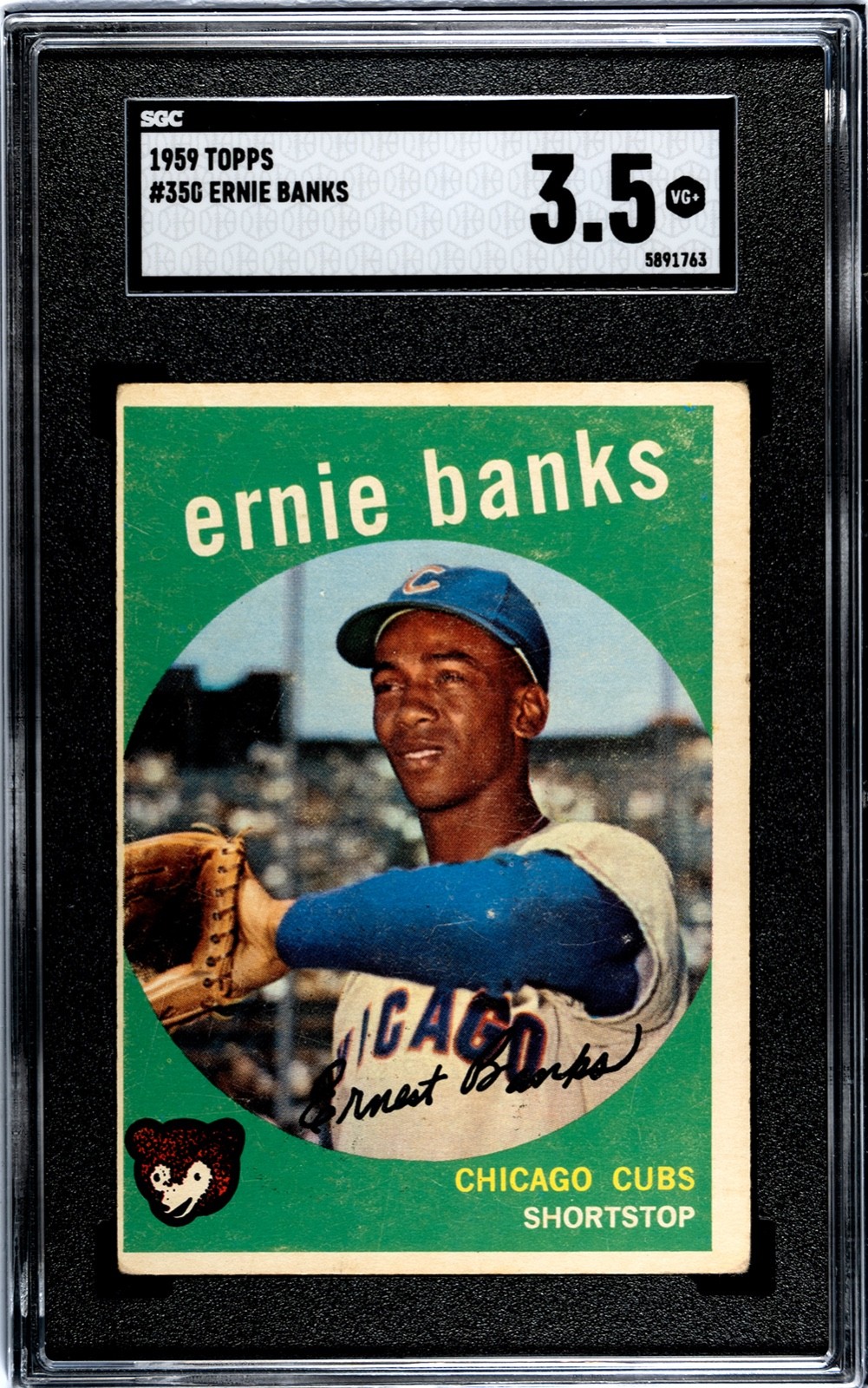 1959 TOPPS #350 ERNIE BANKS SGC 3.5 VG+ CHICAGO CUBS