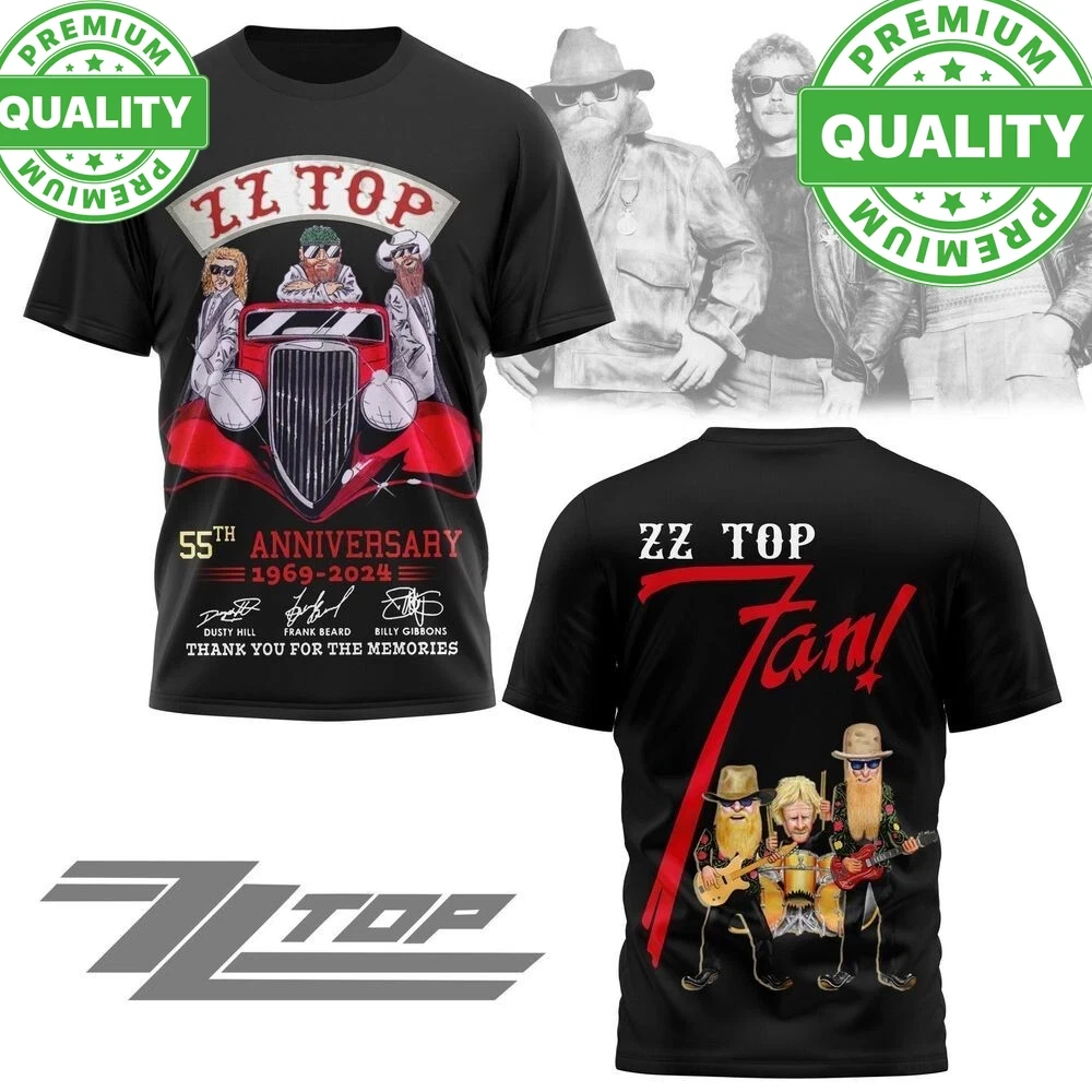 NEW ZZ Top Band Live In Tour Gift For fans 3D T Shirt