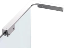 Shower Glass Support Bar – L-Shape Frameless Panel Bracket, No-Drill Clamp for F