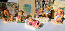 Cherished Teddies Figurines Christmas Holiday Bear Figurines Lot of 5