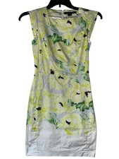 French Connection Womens Floral Sleeveless Dress Size 4 Cotton