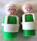 Vintage Fisher Price Little People Mr. & Mrs. Hooper Sesame Street Toy Figures