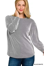 Zenana Raised Rib Round Neck Long Sleeve Top – Classic Cozy Style
