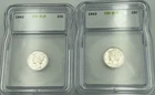 1942–1943 Mercury Dimes Silver 10C Coins ICG GLO Slabbed Lot of 2