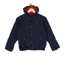 Vintage Ralph Lauren Jacke Jungen Gr. M blau Kapuze Oberbekleidung