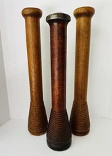 Antique Lot 3 Wood Spool Bobbin Textile Mill Primitive Candle Holders Beehive