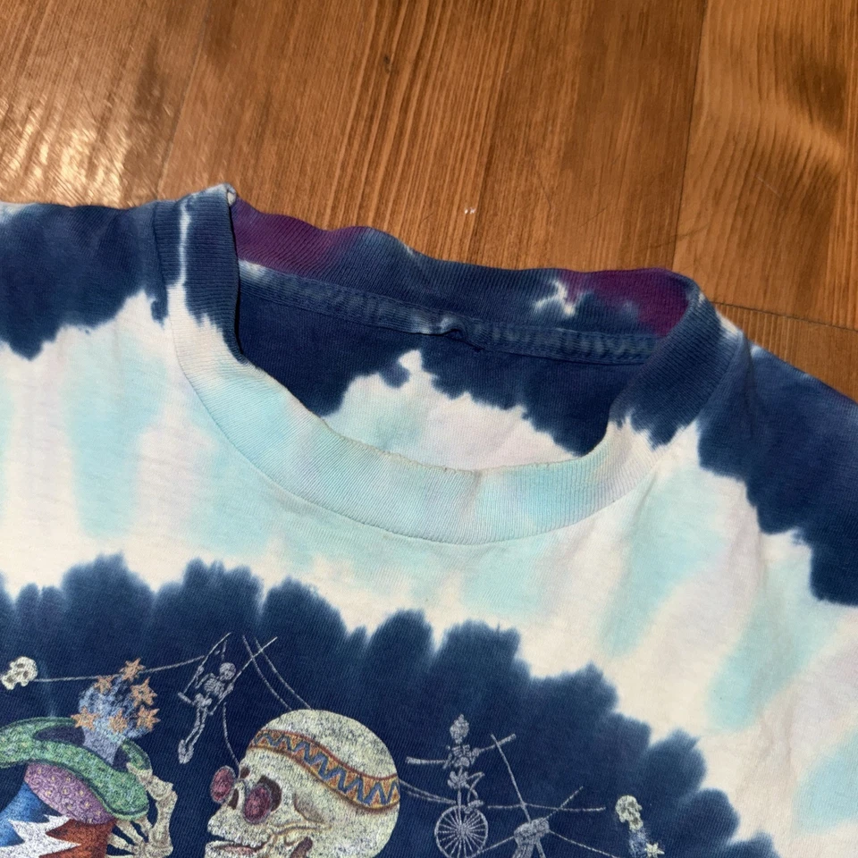 Vintage Años 90 Grateful Dead Pinkerton Circo Líquido Azul Tie Dye Para Hombre L  Foto 3 de 4