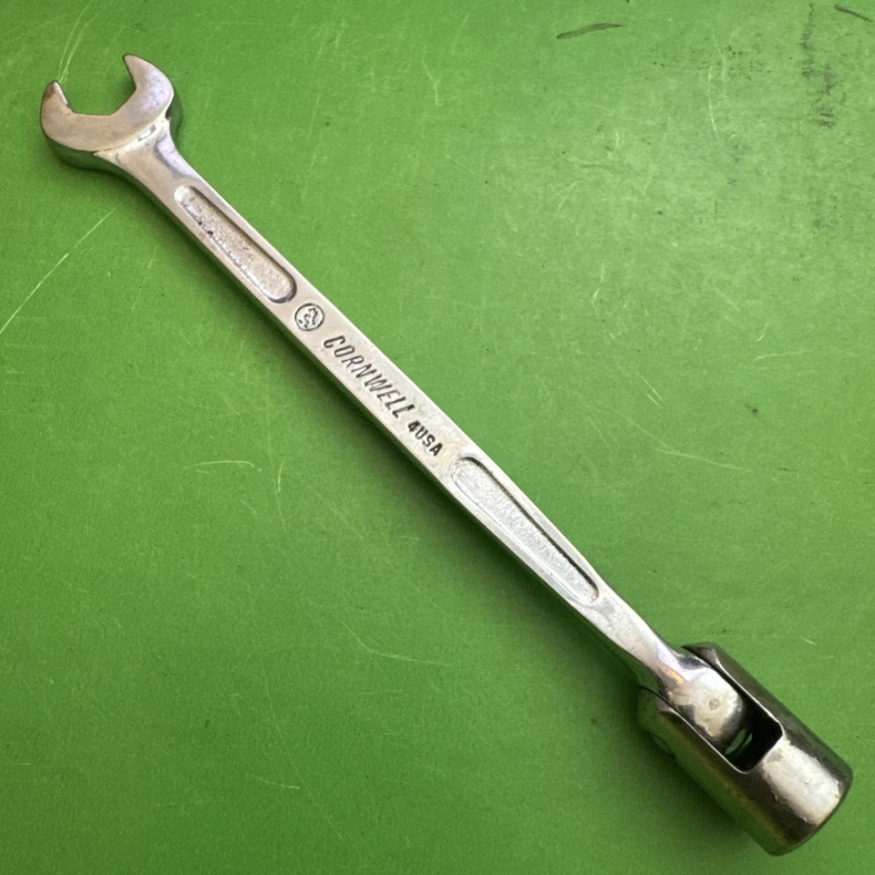 Cornwell USA SAE 7/16" Chrome 12 Point Flex Head Socket Open End Wrench CWX-14 - Image 2 of 4