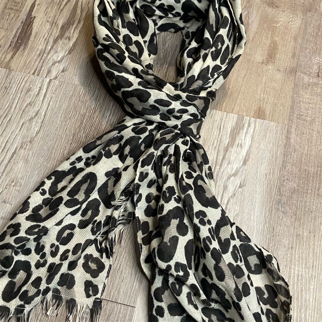 Women's Multicolor Leopard Print Rectangle Scarf … - image 1