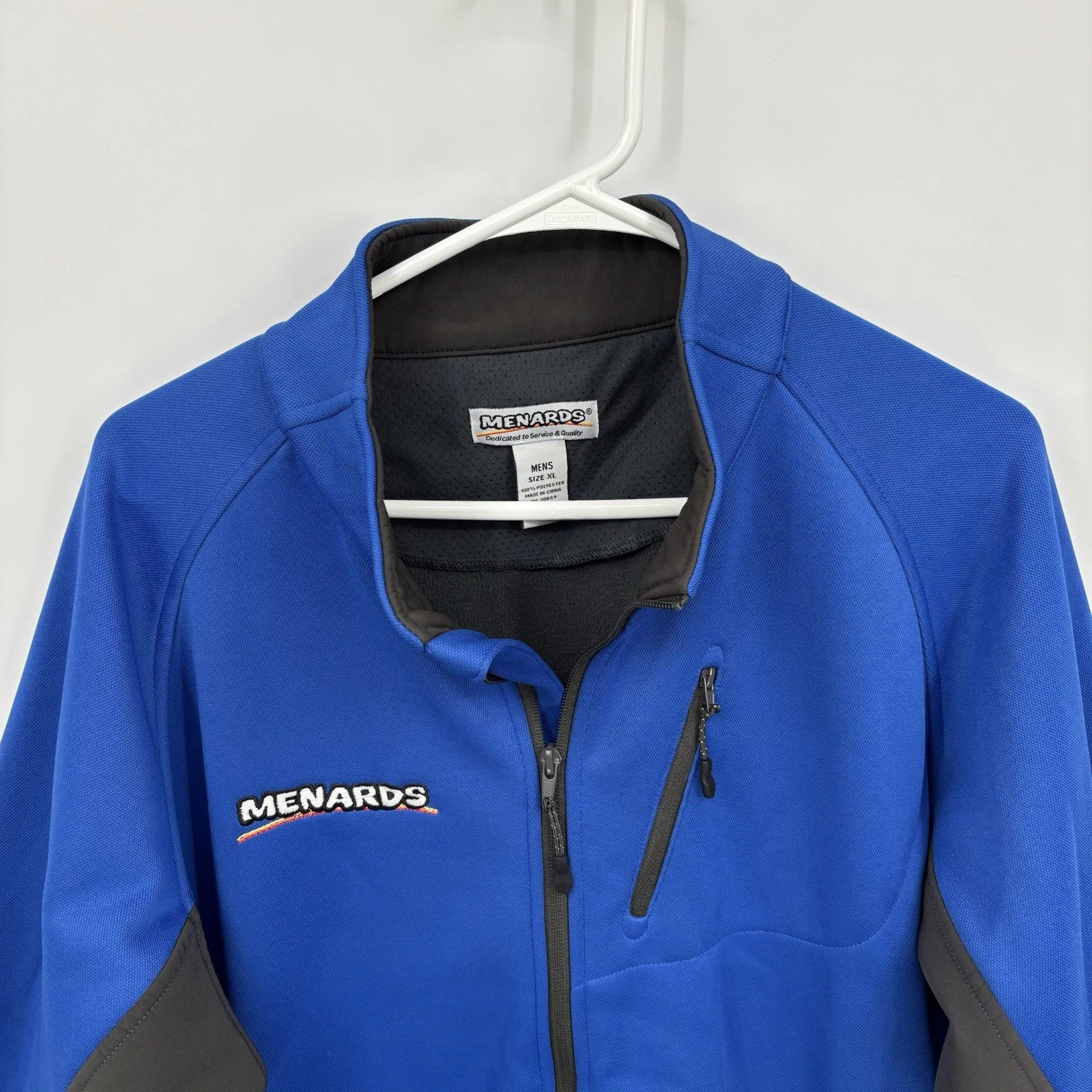 Menards Jacket Full Zip Long Sleeve Collared Work Blue Gray Size XL Mens image 2