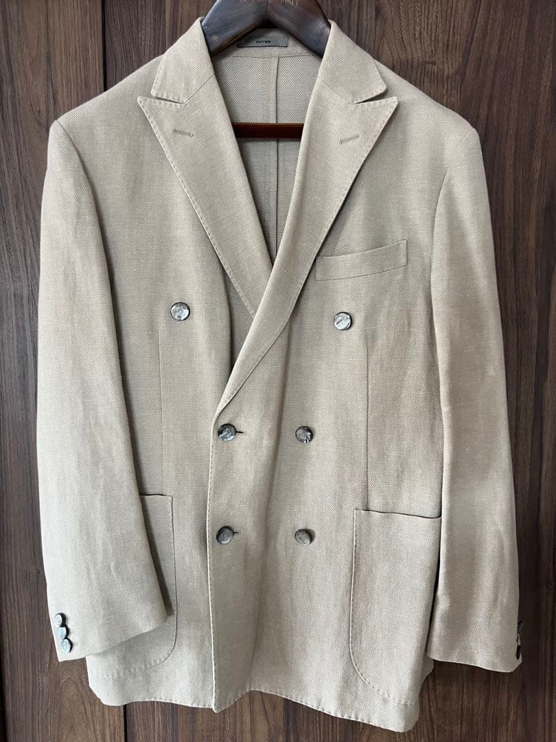 BOGLIOLI DOVER Beige Double-Breasted Jacket Size 48