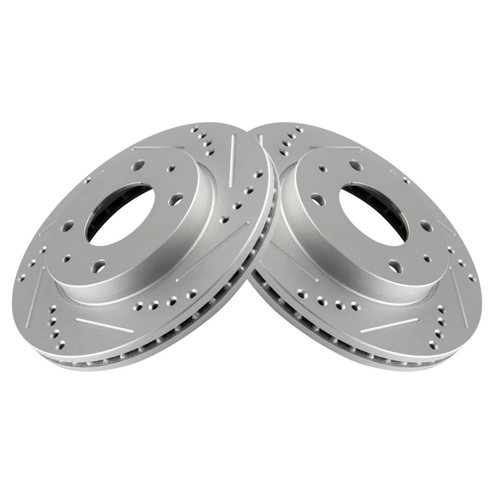 Par revestido dianteiro com fenda perfurada rotor de freio TRQ Performance para Hyundai - Imagem 2 de 4