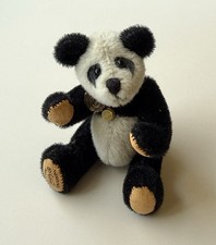 Hermann Miniature Panda Bear - 2-1/2  Tall Signed With Company Logo